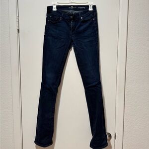7 For All Mankind Deep Indigo Skinny Jeans Straight leg